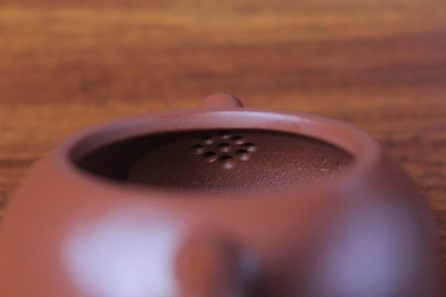 filter of the yixing clay teapot xishi on the table