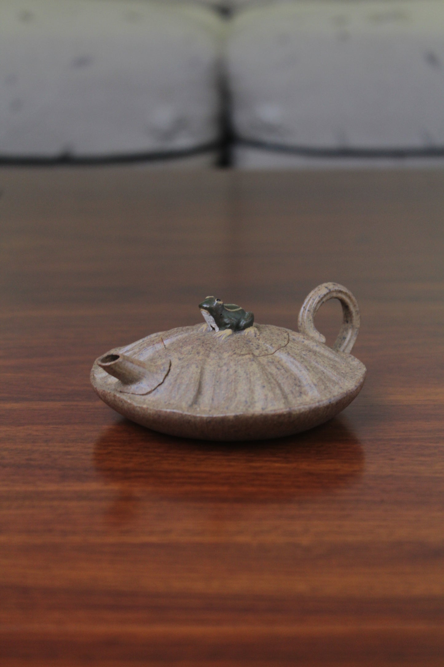 yixing clay teapot right on the table
