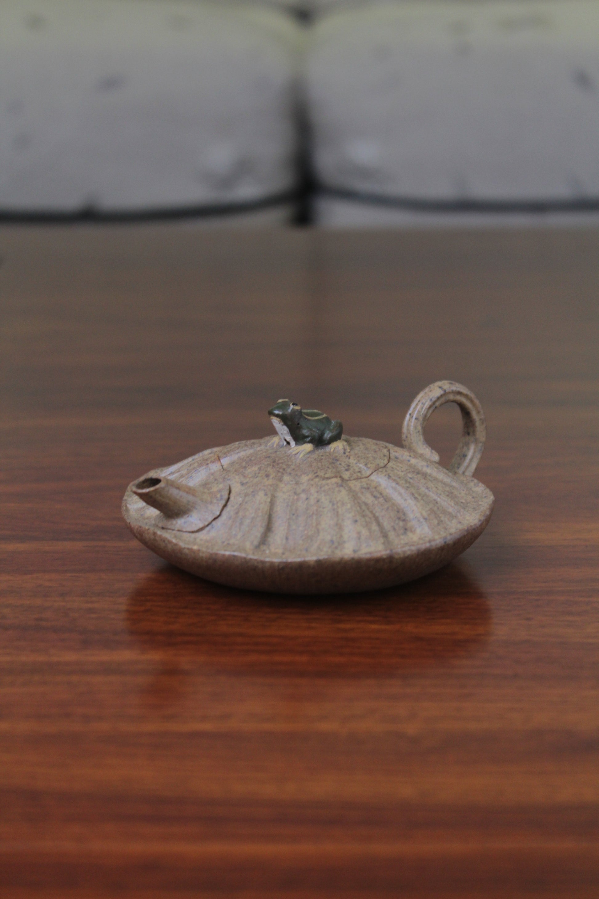 yixing clay teapot right on the table