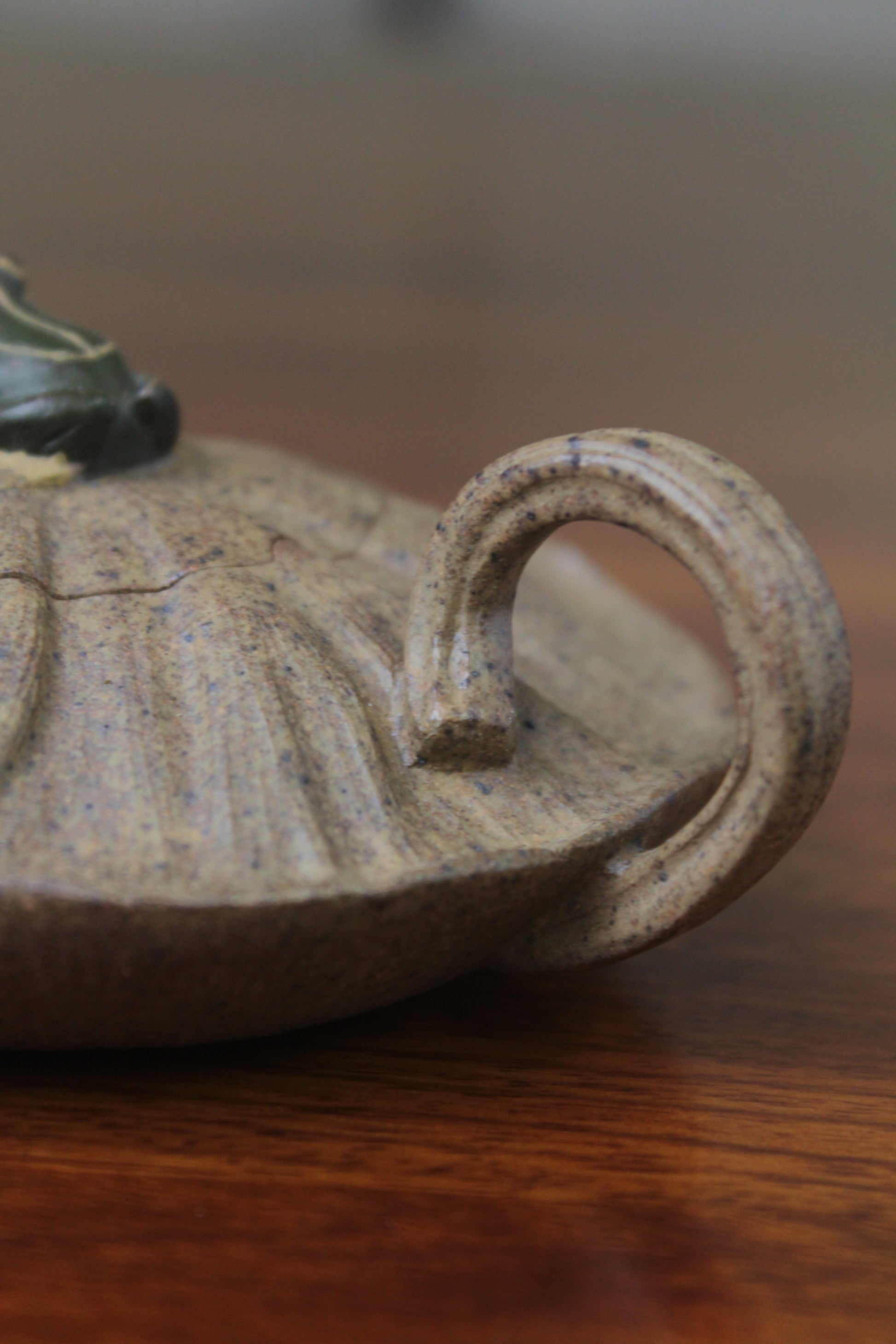 Handle detail of yixing clay teapot