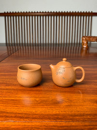 yixing tea set dragon egg and teacup 70ml half handmade with yixing yellow jiangpo ni clay
