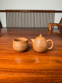 yixing tea set dragon egg and teacup 70ml half handmade with yixing yellow jiangpo ni clay