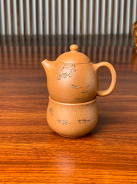 yixing tea set dragon egg and teacup 70ml half handmade with yixing yellow jiangpo ni clay