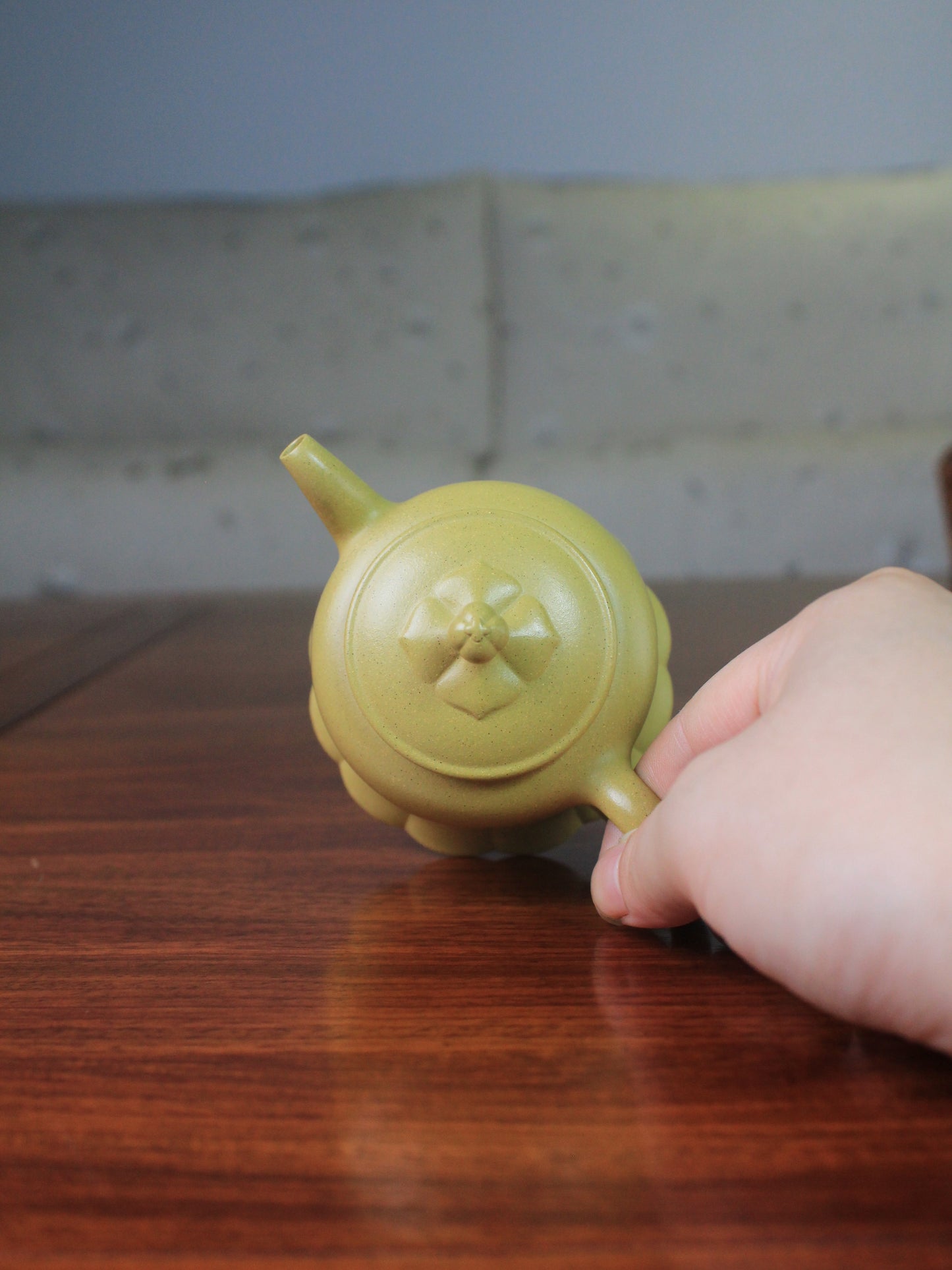 Top view of the ben shan lv ni yixing teapot for sale