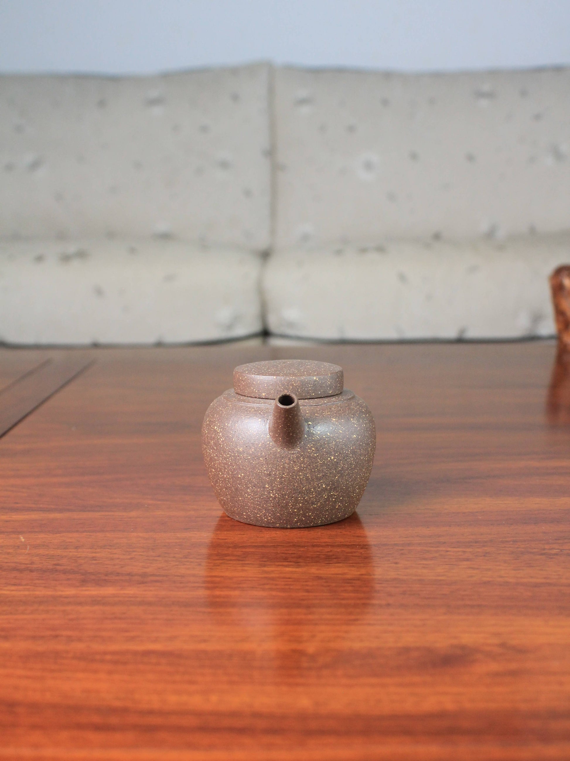 front view of yixing teapot handmade with yixing zisha clay