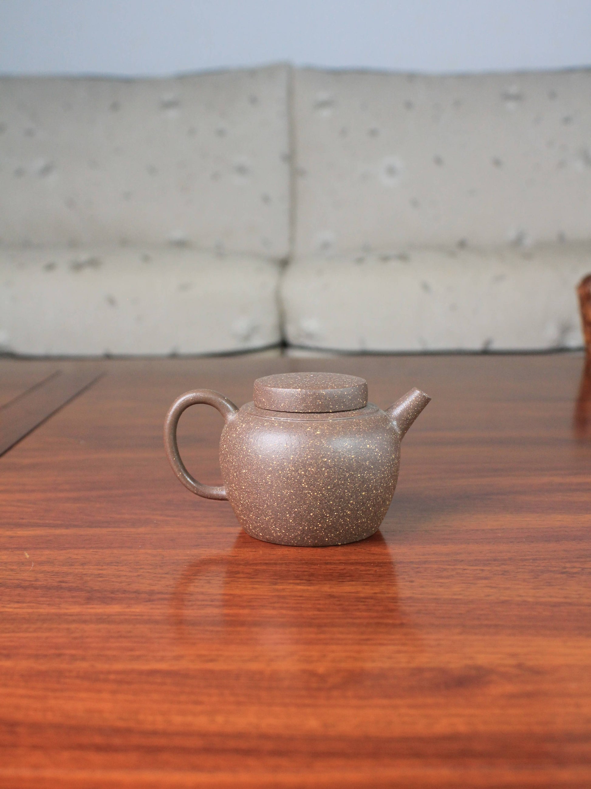 Back view of yixing teapot handmade with yixing clay