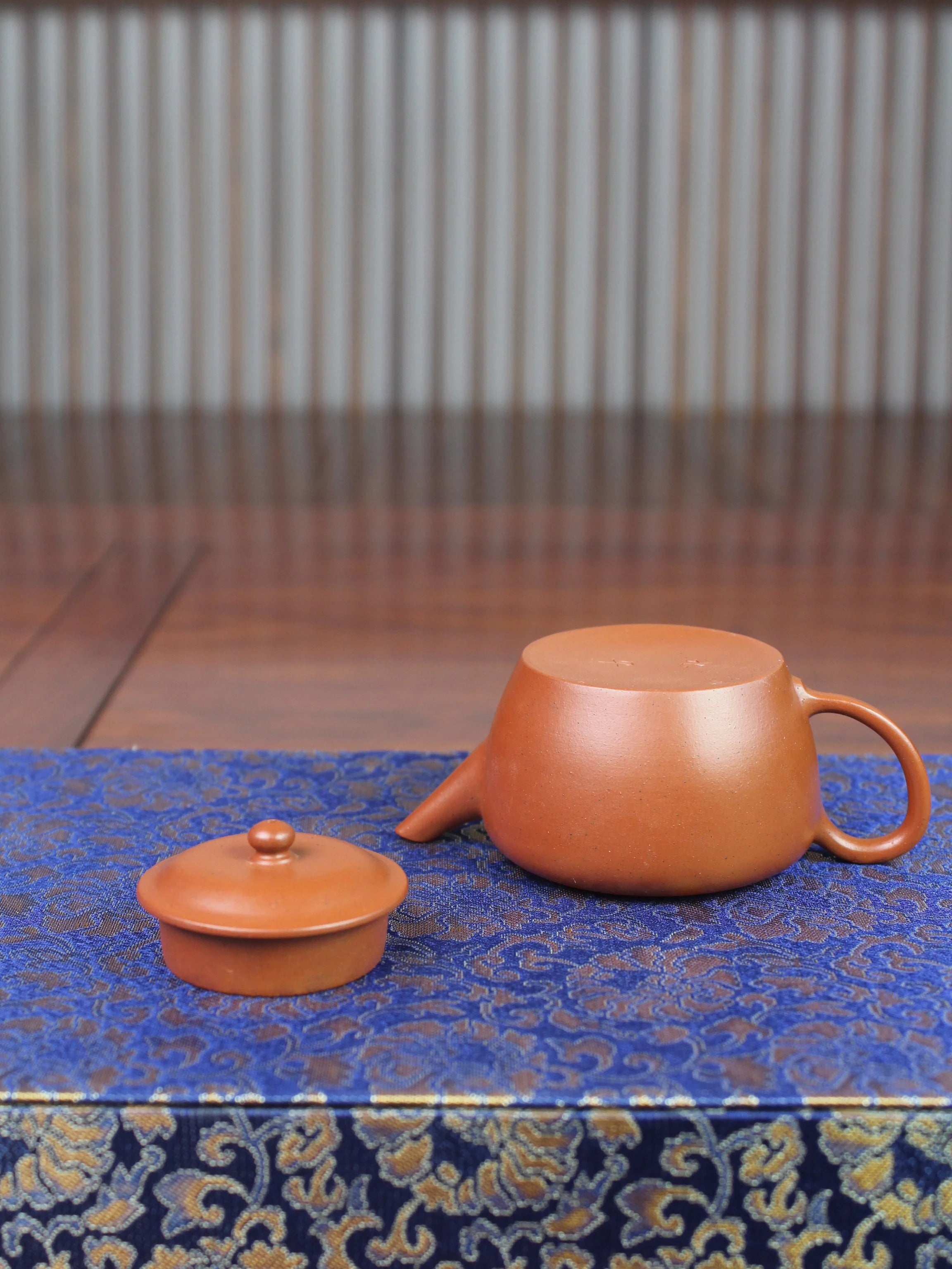 宜興紫砂段泥 茶托 4客セット 陶印「張明」沈紅英ゆかり 中国茶器 真