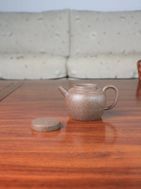 Detail of yixing teapot handmade with yixing clay duan ni 