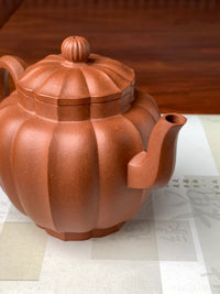 Close-up photo of the teapot from the left angle