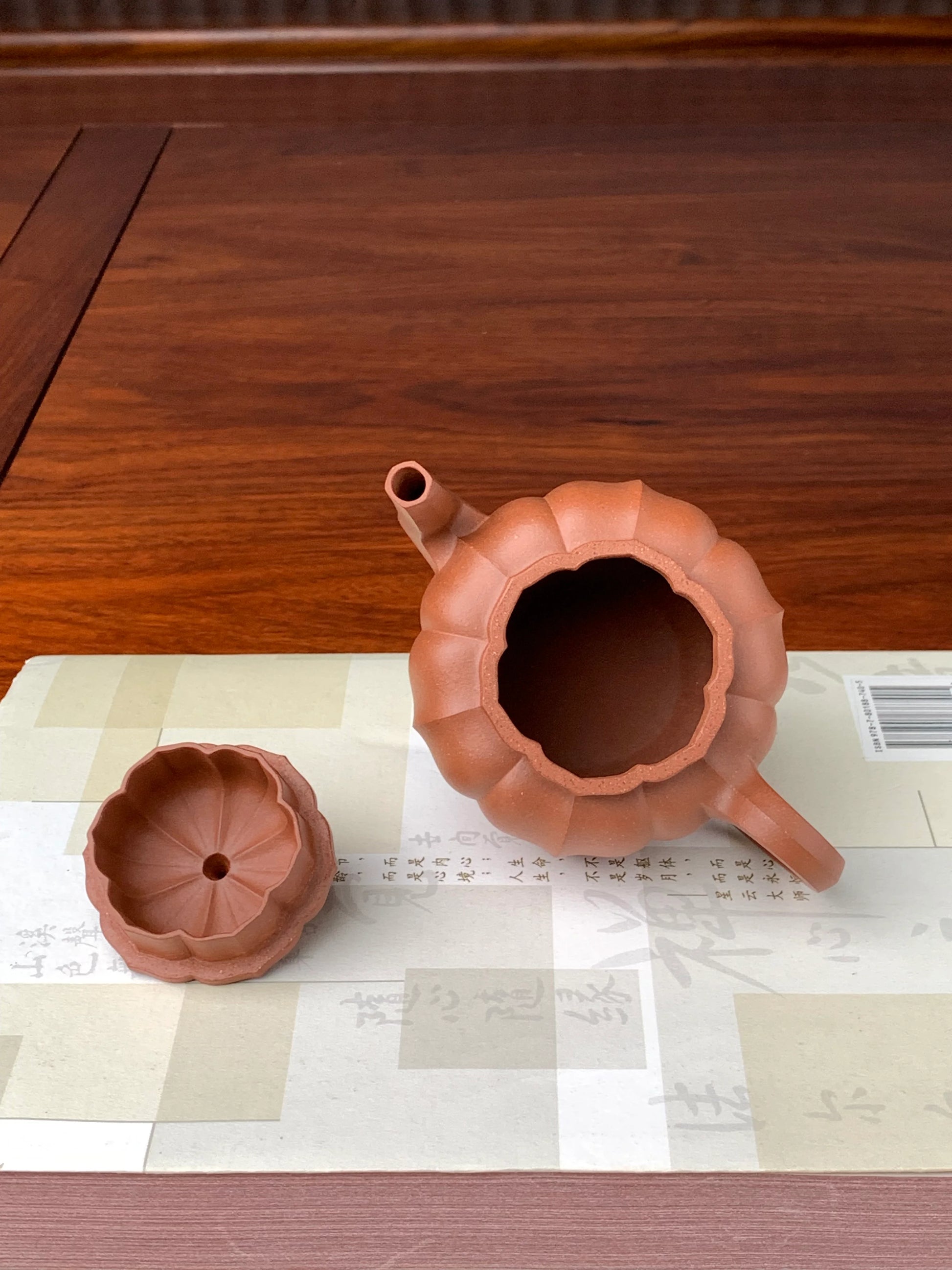 Close-up photo of the teapot's mouth and lid.