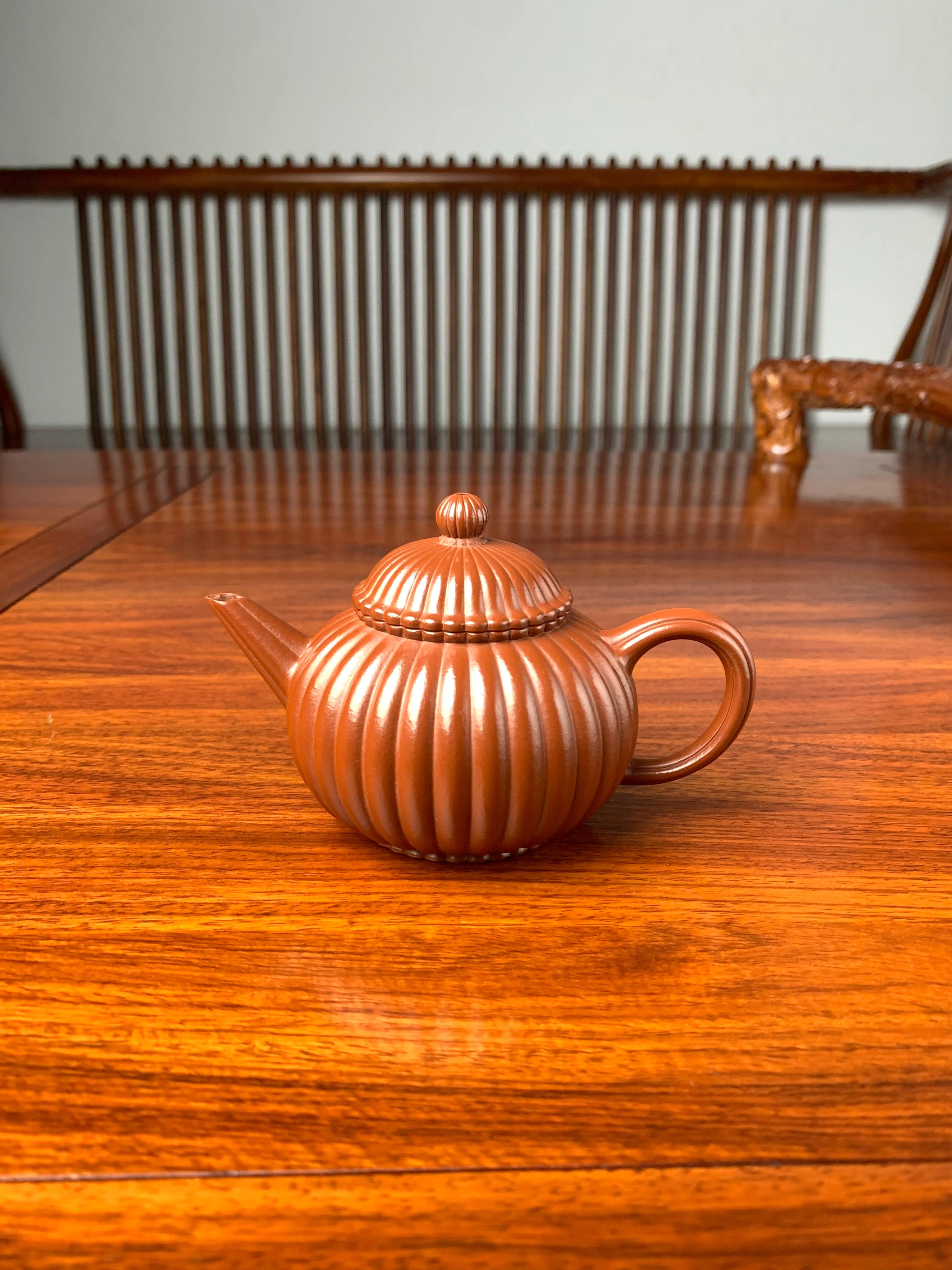 yixing teapot handmade with da hong pao clay
