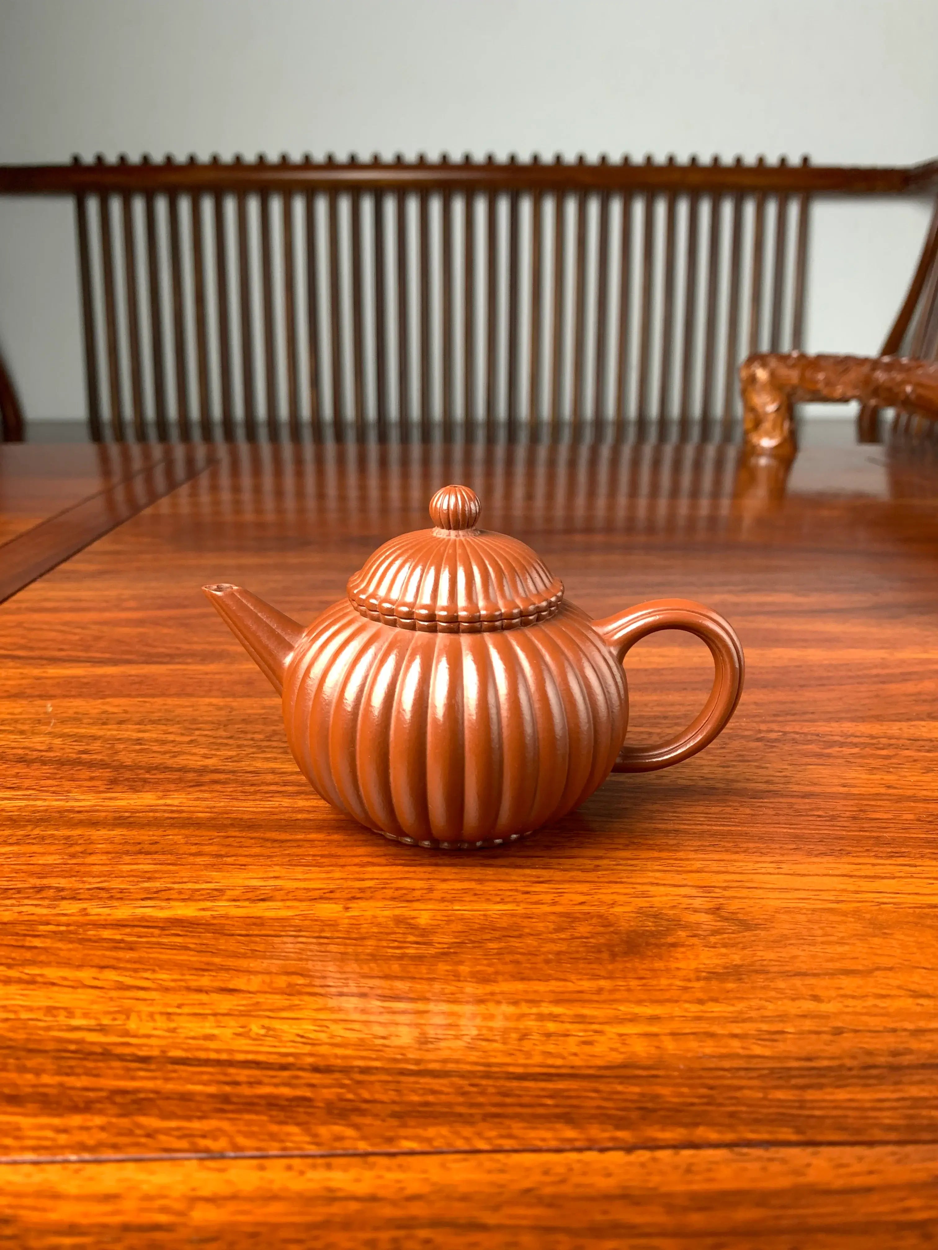 yixing teapot handmade with da hong pao clay