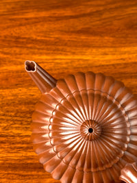 Look down at the lid and spout of this Yixing teapot