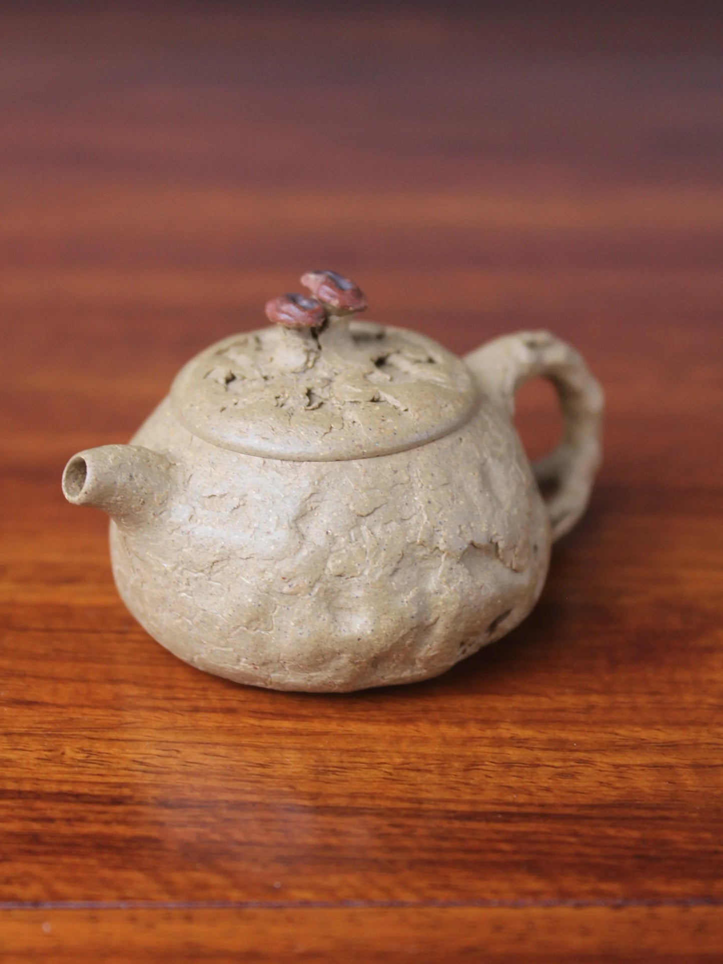Close-up left view of the gong chun teapot