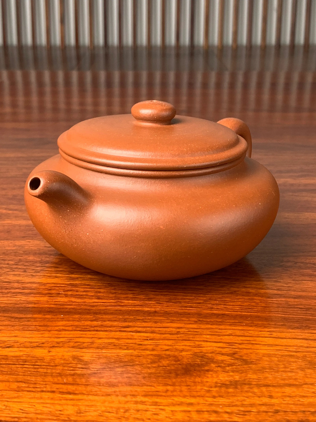 the right view of the yixing zisha teapot named bian fu