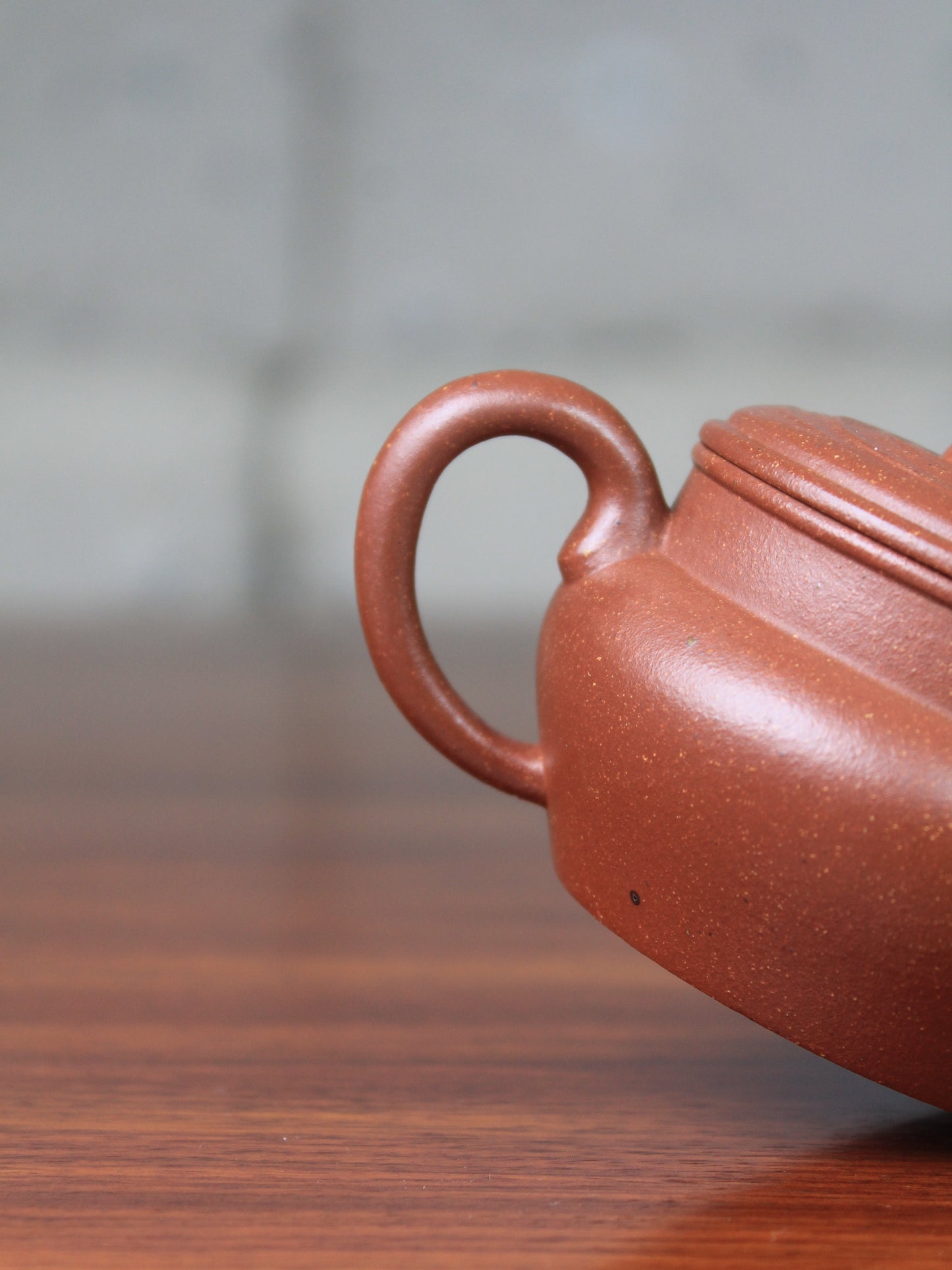 Handle of yixing zisha teapot, handmade by teapot artist