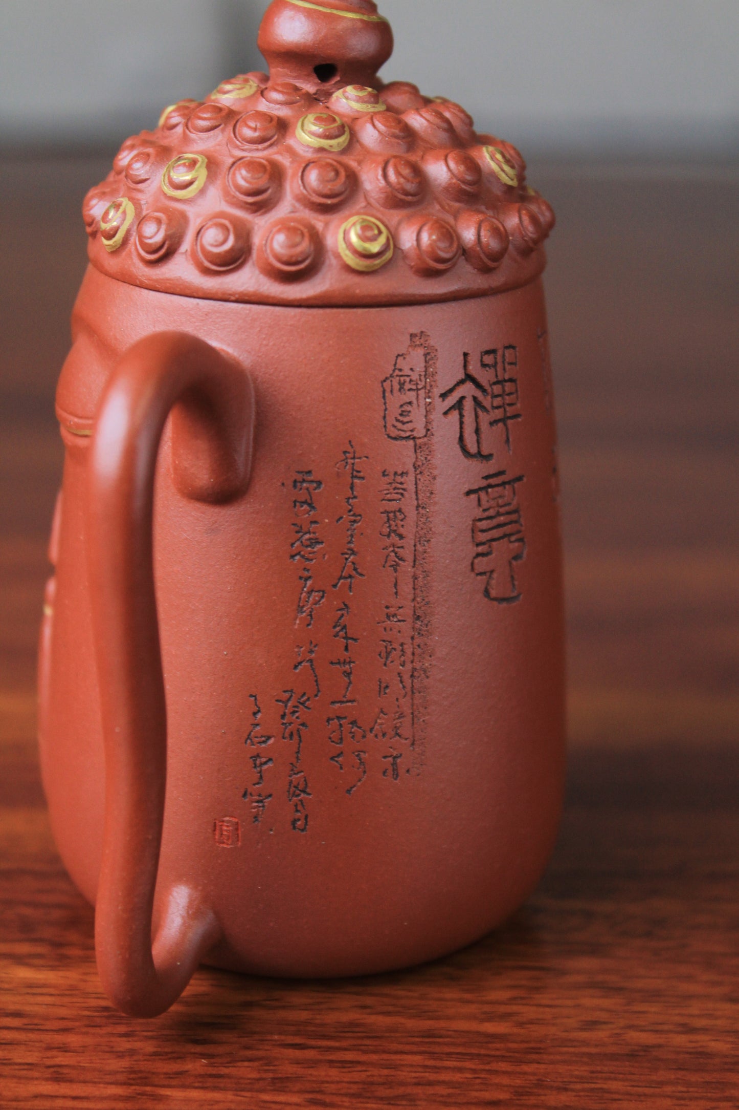 Yixing teapot Buddha half handmade with good zhu ni 135ml