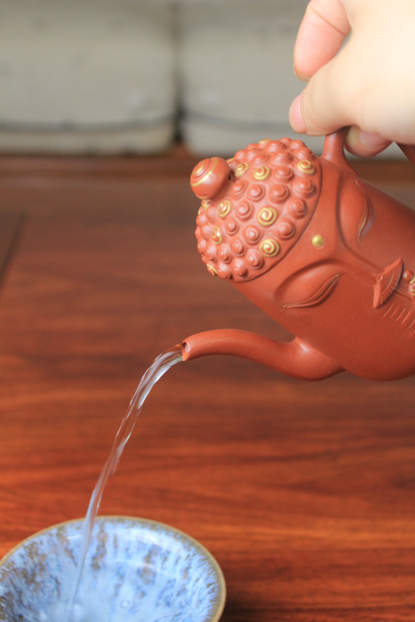 Yixing teapot Buddha half handmade with good zhu ni 135ml