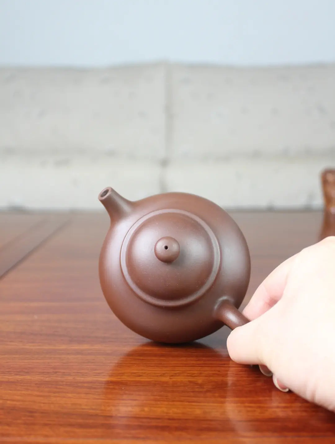 top view of zisha teapot rong tian