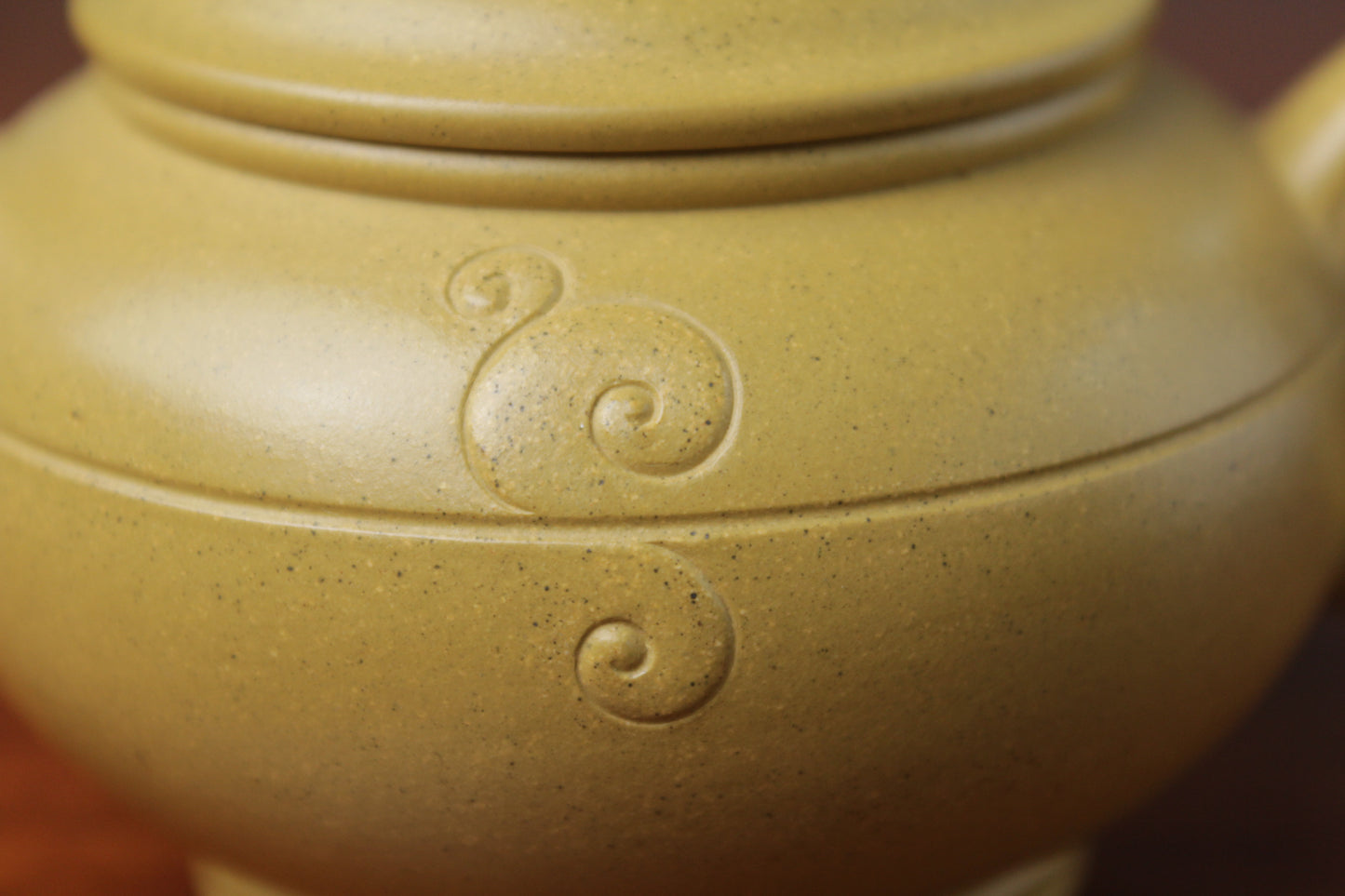 the pattern detail of zisha teapot, handmade with purple clay from teapot art zisha art gallery 
