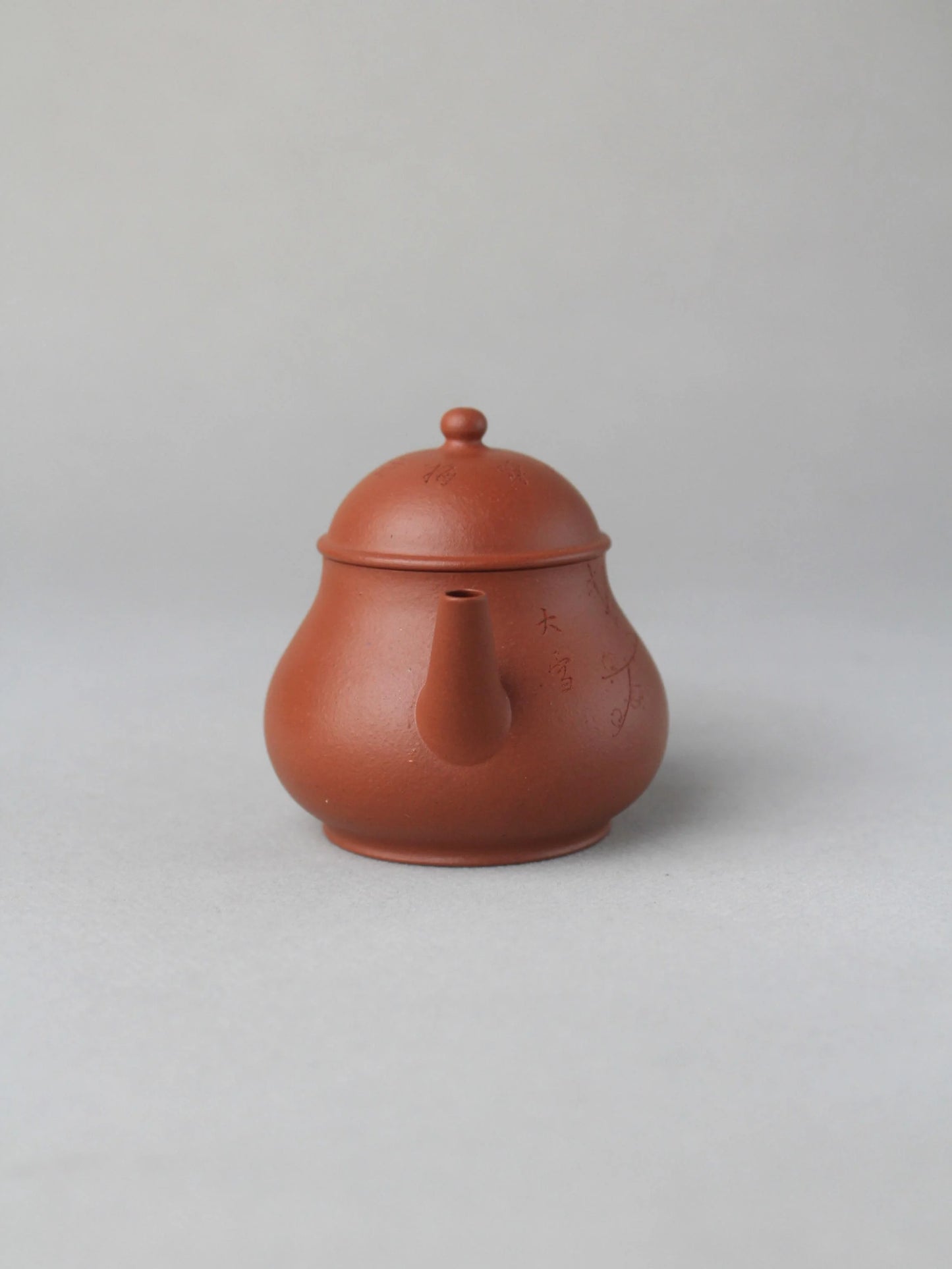 front view of zisha teapot named pan hu