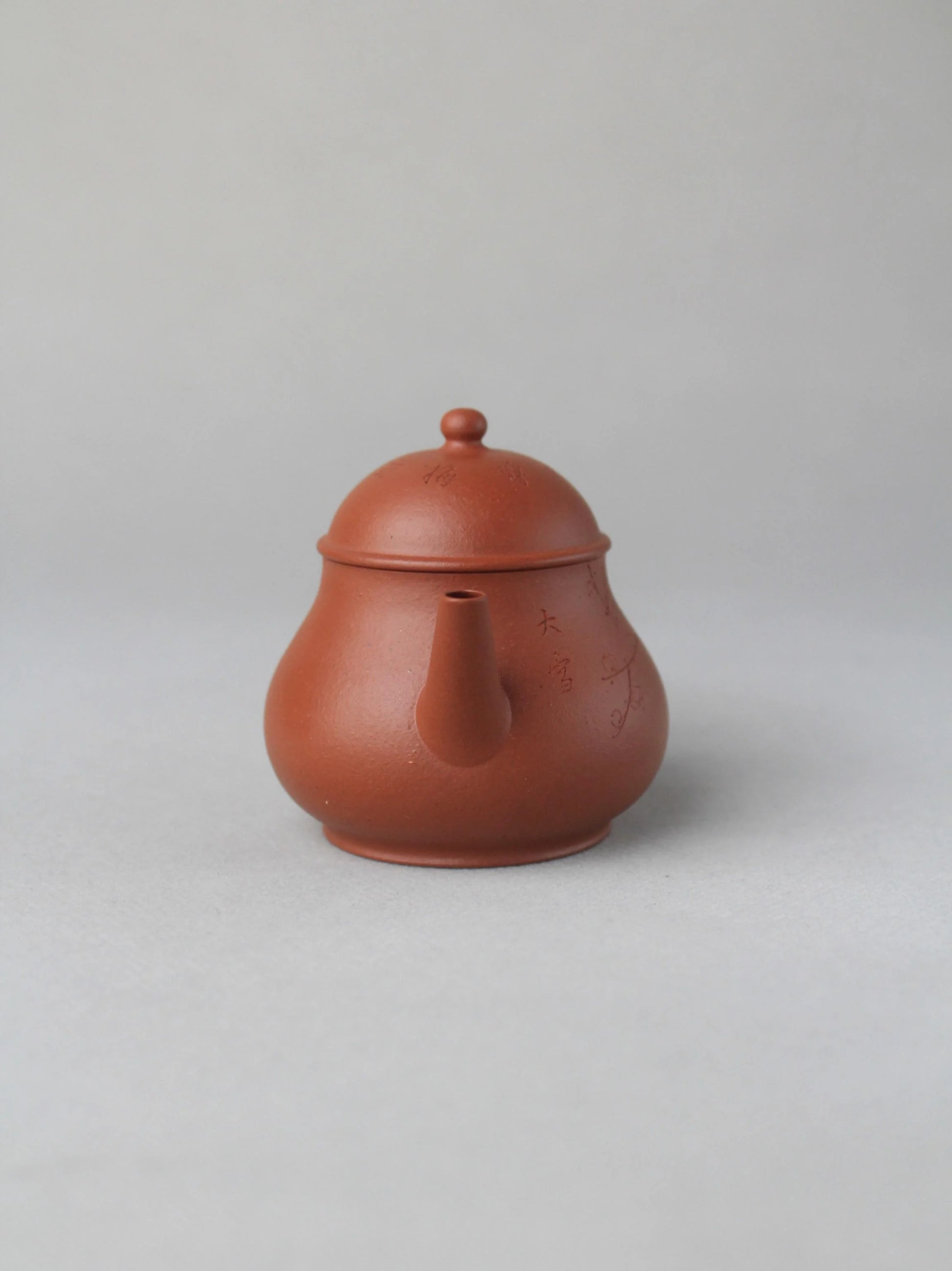 front view of zisha teapot named pan hu