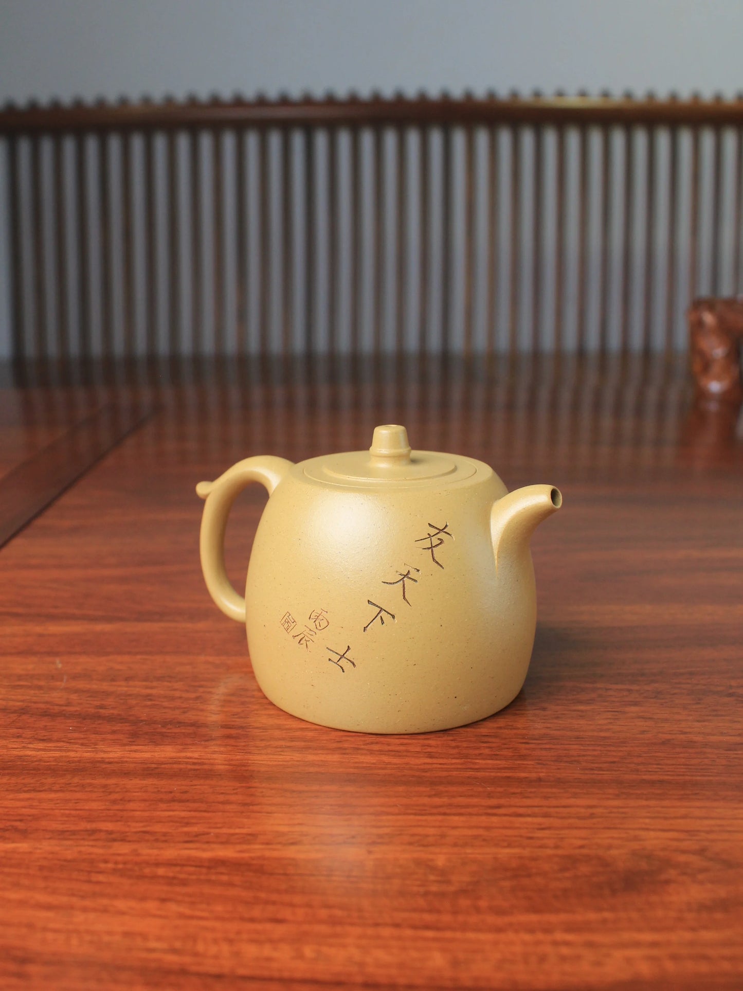 zisha teapot named Han Duo for loose leaf tea -left view