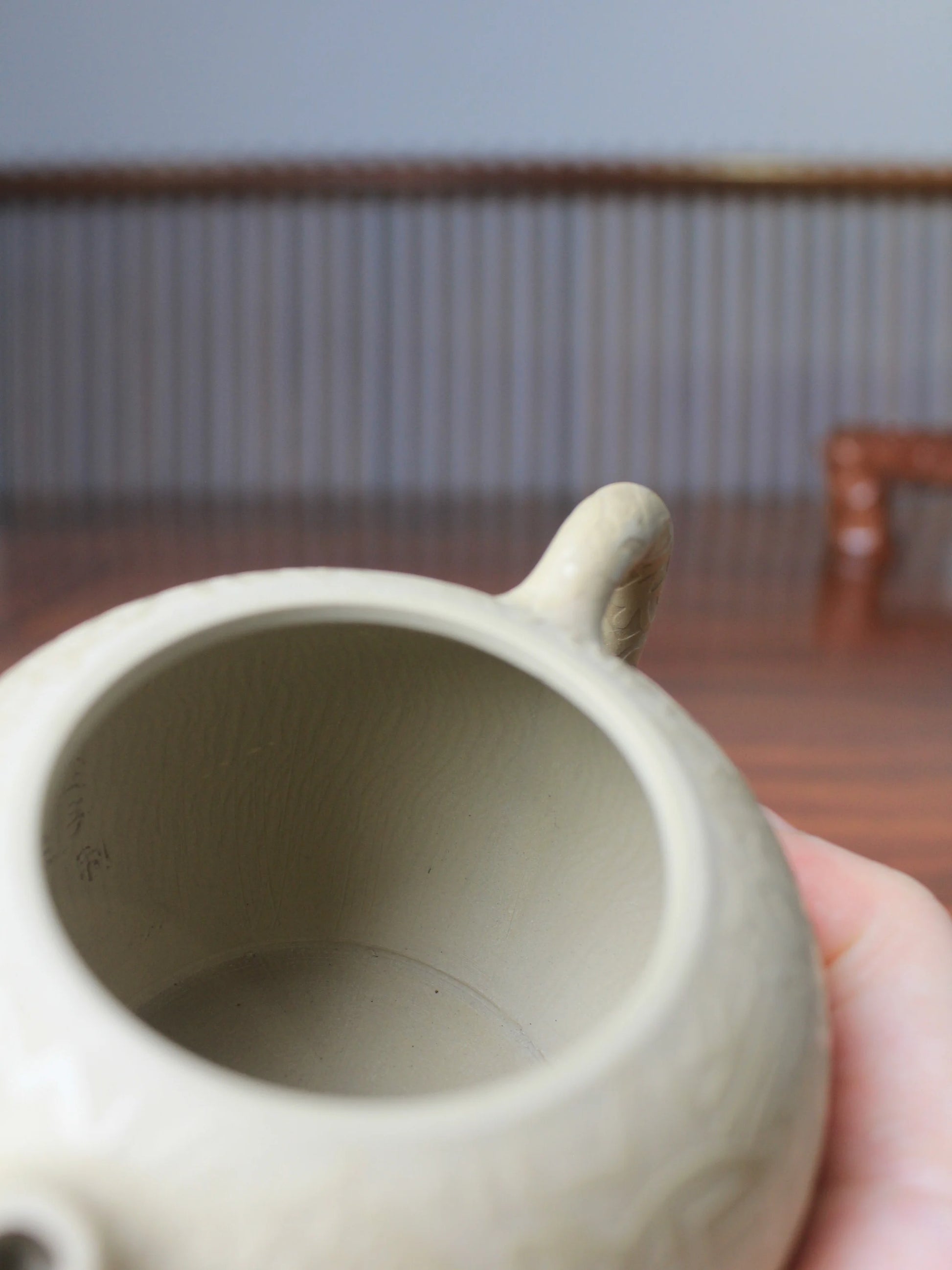 detail of zisha teapot handmade specially for loose leaf tea 