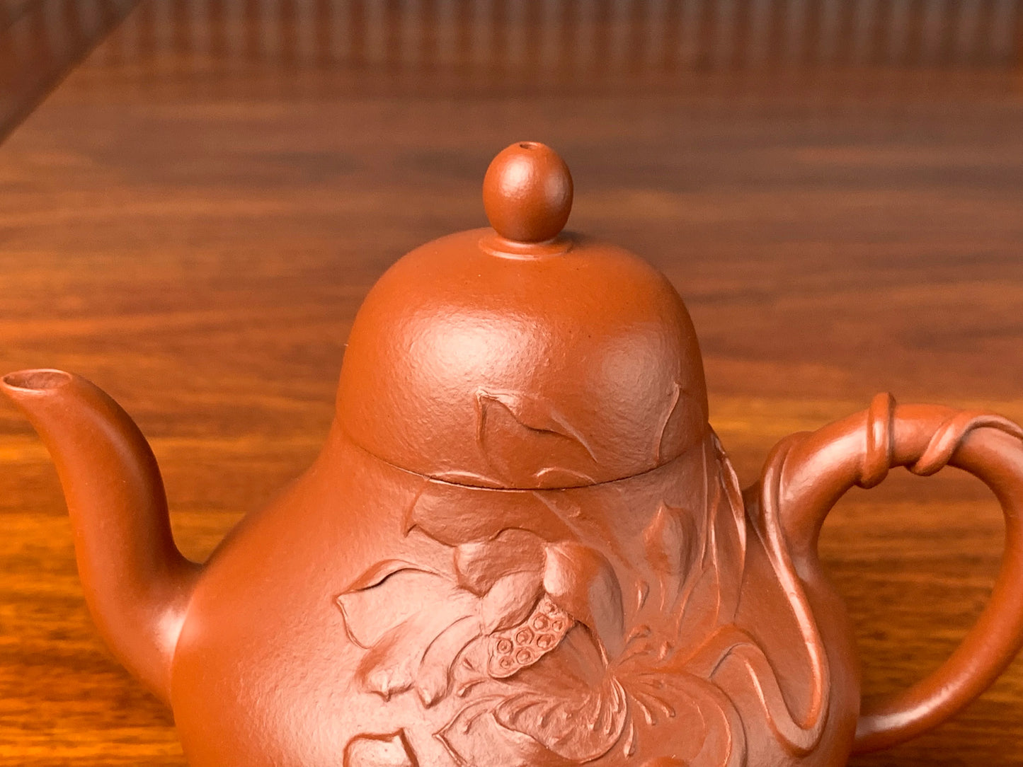 Photo of the upper part of the zisha teapot