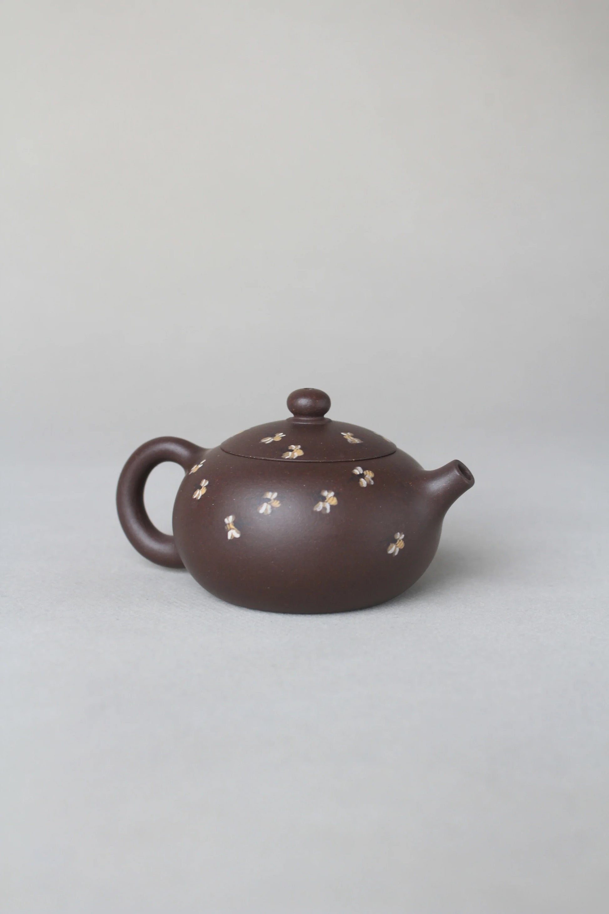 left view of small zisha teapot named xishi