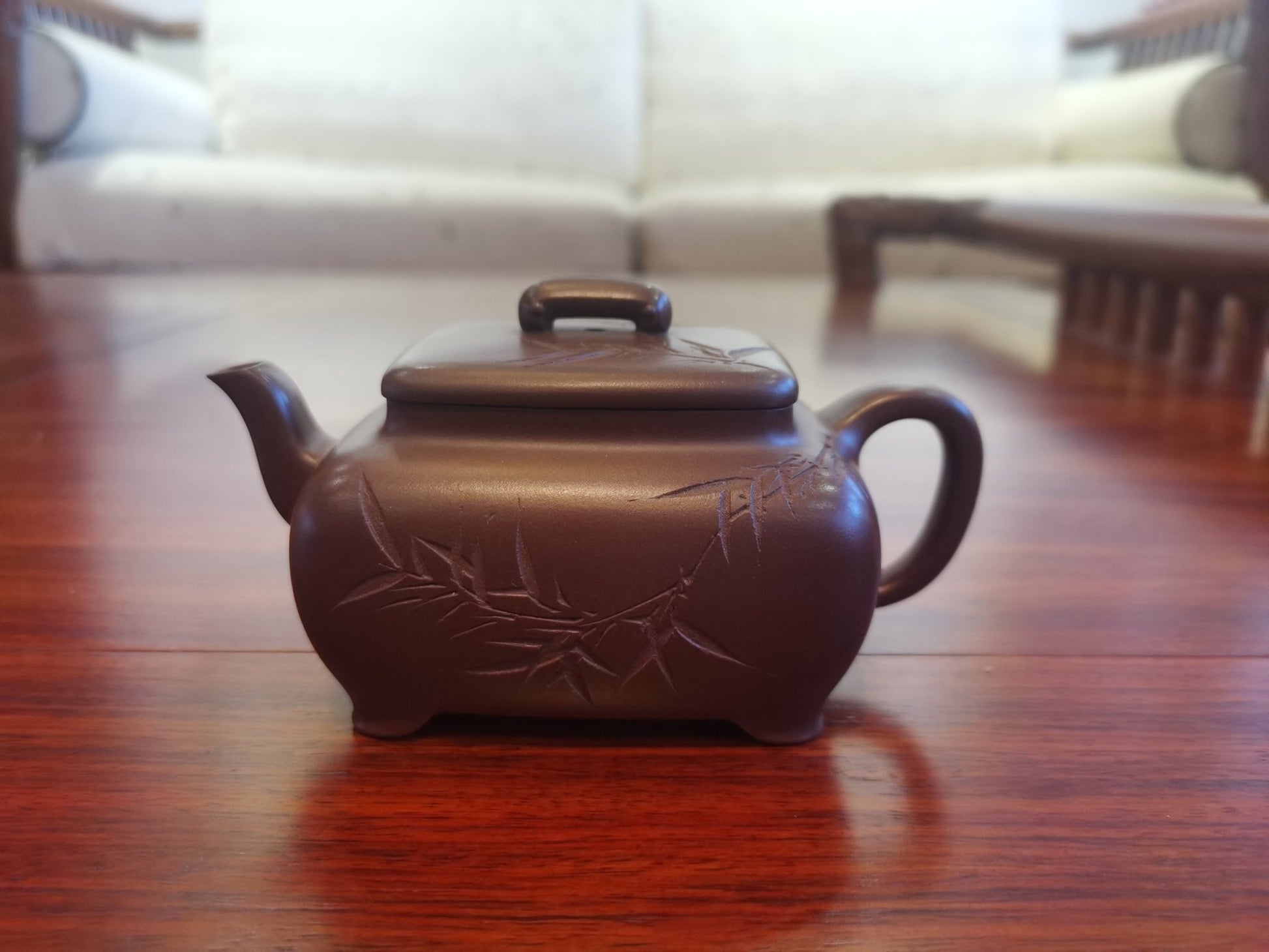 Siyutao Teapot, Rectangular jade方玉, authentic yixing zisha DiCaoQing,excellent clay,195ml,full handmade,aged 42years - SiYuTao Teapot