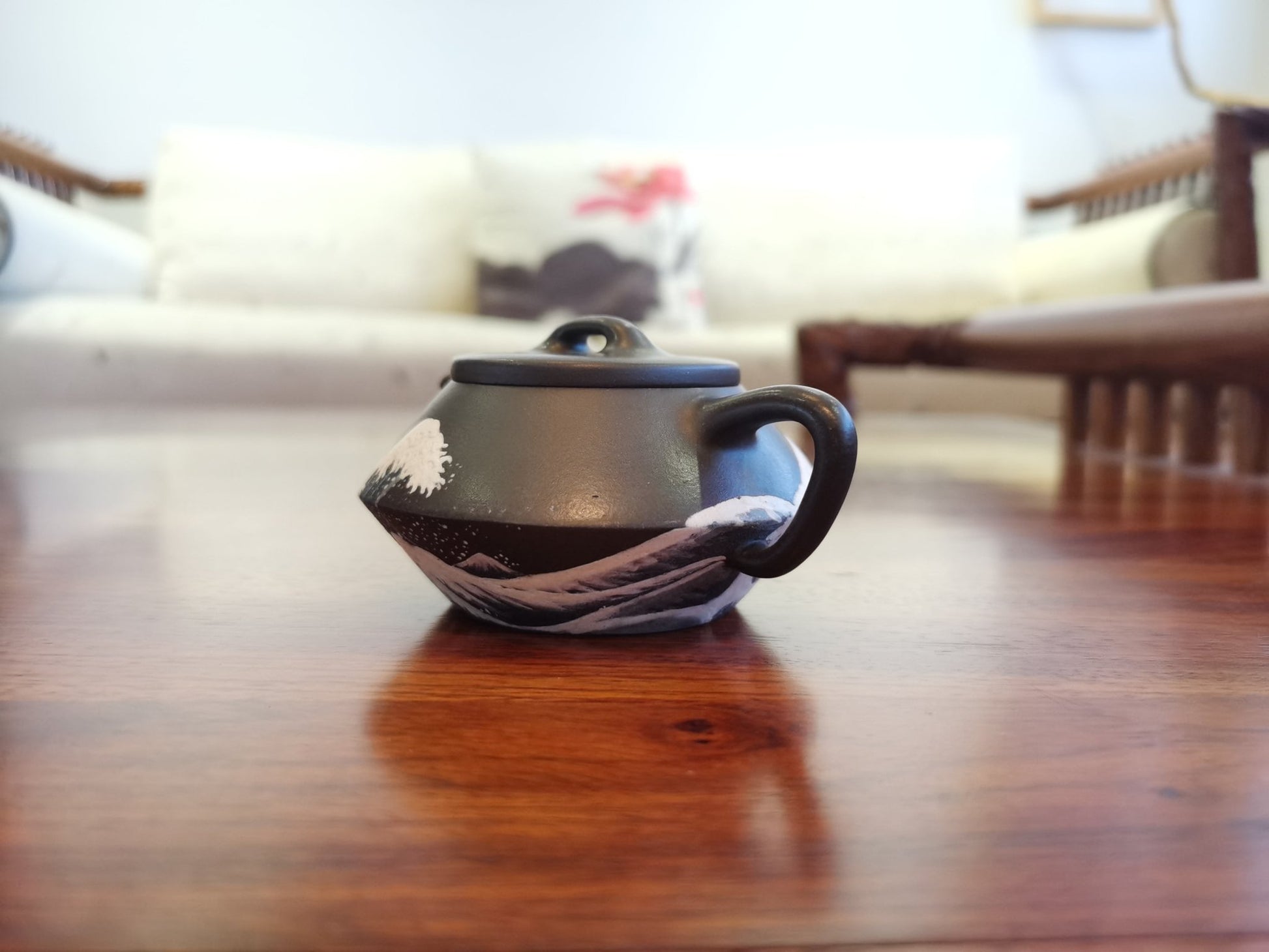 Siyutao Teapot Sea wave (海浪) Yixing teapot 100ml authentic yixing DiCaoQing wu hui (捂灰) full handmade - SiYuTao Teapot