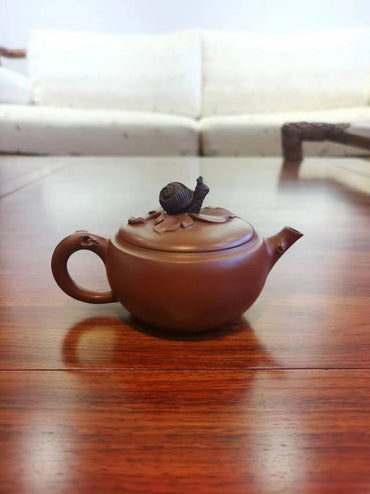 Siyutao Yixing Teapot, The snail 蜗牛,authentic yixing zisha DaHongPao,excellent clay,135ml,full handmade & aged 35 years - SiYuTao Teapot