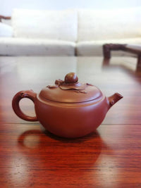 Siyutao Yixing Teapot,birthday peach寿桃,authentic yixing zisha DaHongPao,excellent clay,130ml,full handmade & aged 35 years (There is only one available now) - SiYuTao Teapot