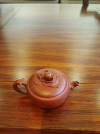 Siyutao Yixing Teapot,birthday peach寿桃,authentic yixing zisha DaHongPao,excellent clay,130ml,full handmade & aged 35 years (There is only one available now) - SiYuTao Teapot